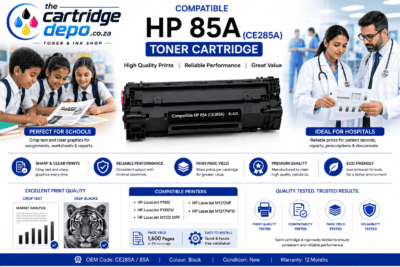 HP 85A toner cartridge compatible with HP laser printers, high-quality printing, reliable performanc.