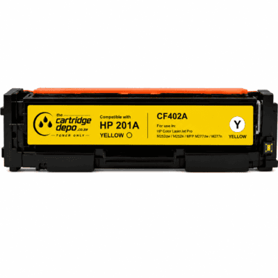 Yellow toner cartridge compatible with HP 201A for laser printers, high-quality printing supplies fr.