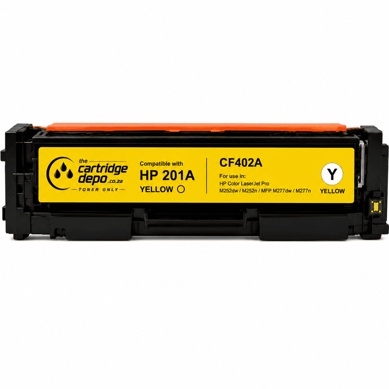 CF4002A Yellow toner cartridge compatible with HP 201A for laser printers, high-quality printing supplies fr.
