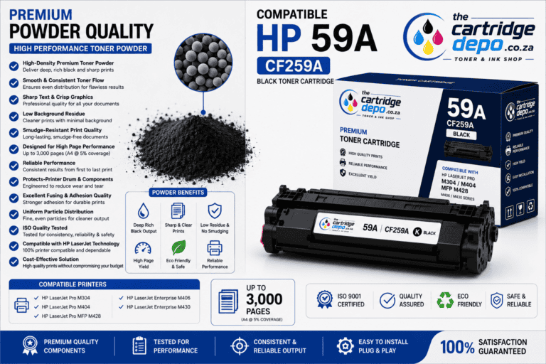 High-quality compatible HP 59A black toner cartridge for reliable printing.