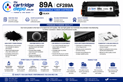 High-quality black toner cartridge for reliable printing | The Cartridge Depo South Africa.