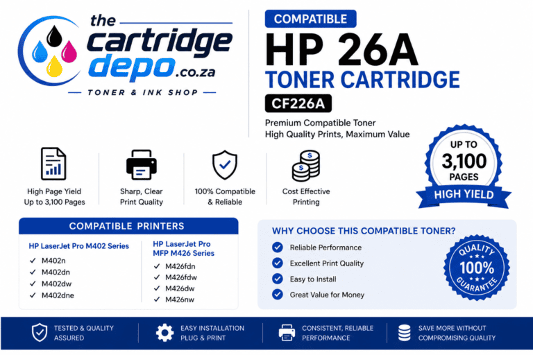 High Page Yield HP 26A Toner Cartridge for LaserJet Printers, Reliable & Compatible.