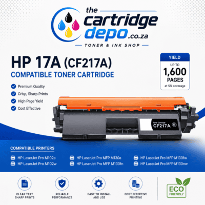 High Yield HP 17A (CF217A) Compatible Toner Cartridge for Laser Printers in South Africa.