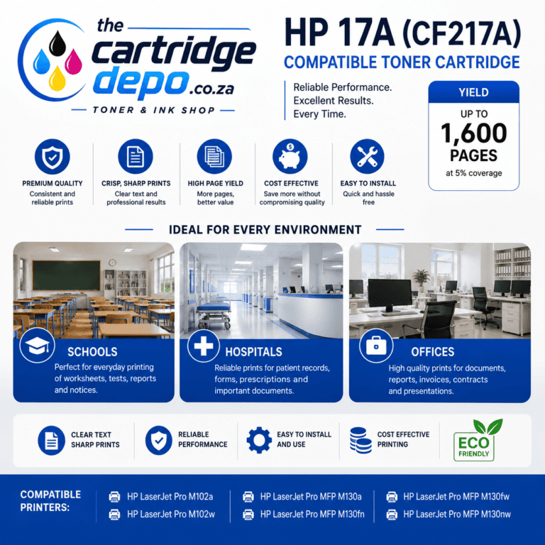 HP 17A (CF217A) compatible toner cartridge for reliable printing and high page yield.