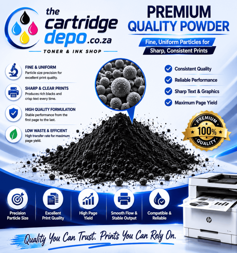 Premium quality toner powder for sharp, consistent prints in South Africa.