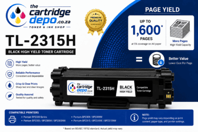 High yield black toner cartridge TL-2315H for high-quality printing in South Africa.