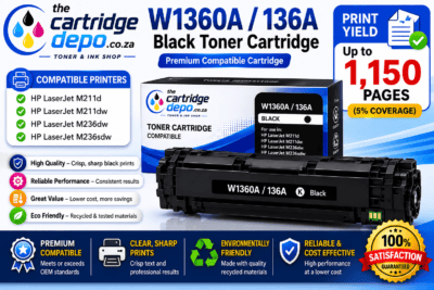 High-quality black toner cartridge compatible with HP LaserJet M136a for sharp prints and cost-effec.