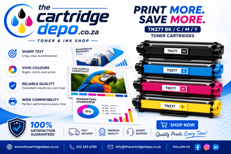 High-quality toner cartridges for printers in South Africa at The Cartridge Depo. Reliable, vibrant,.