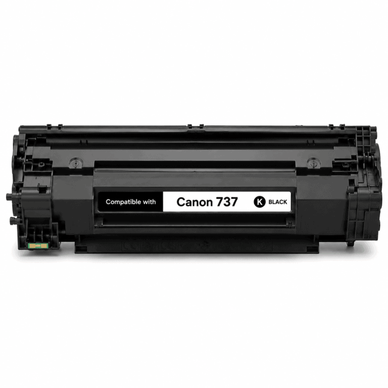 Compatible toner cartridge for Canon 737, black, high-quality printer ink.