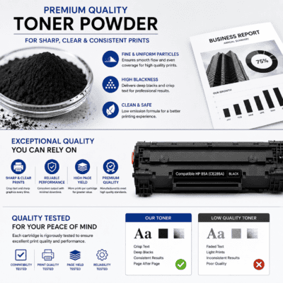 High-quality toner powder for sharp, clear prints at The Cartridge Depo South Africa.
